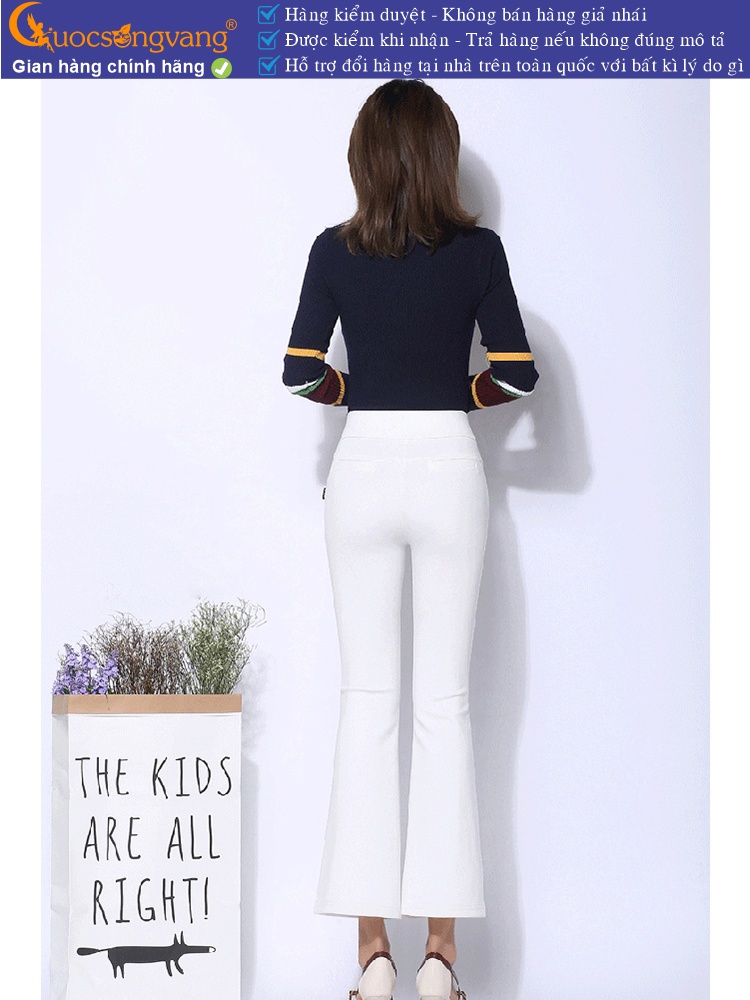 Quần nữ công sở ống loe treggings lưng cao lưng thun GLQ051