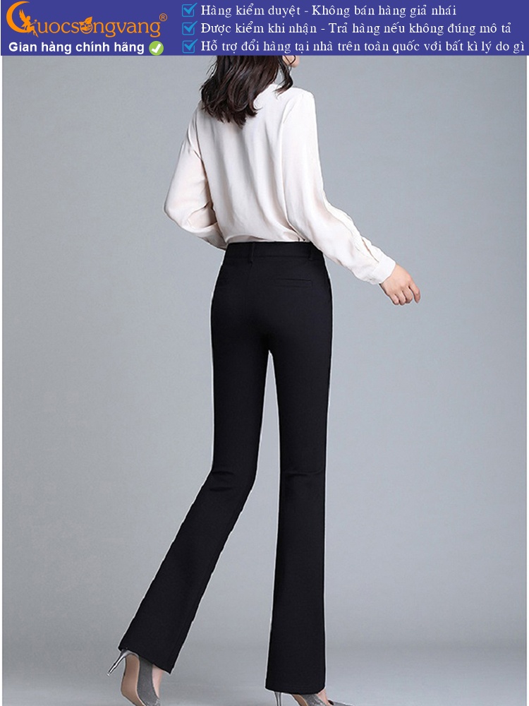Quần nữ công sở ống loe cotton co giãn 4 chiều GLQ144