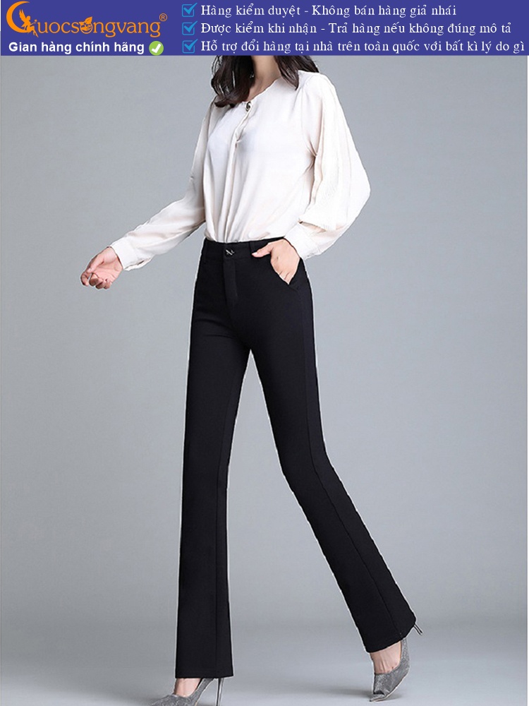 Quần nữ công sở ống loe cotton co giãn 4 chiều GLQ144