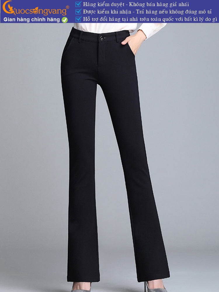 Quần nữ công sở ống loe cotton co giãn 4 chiều GLQ144