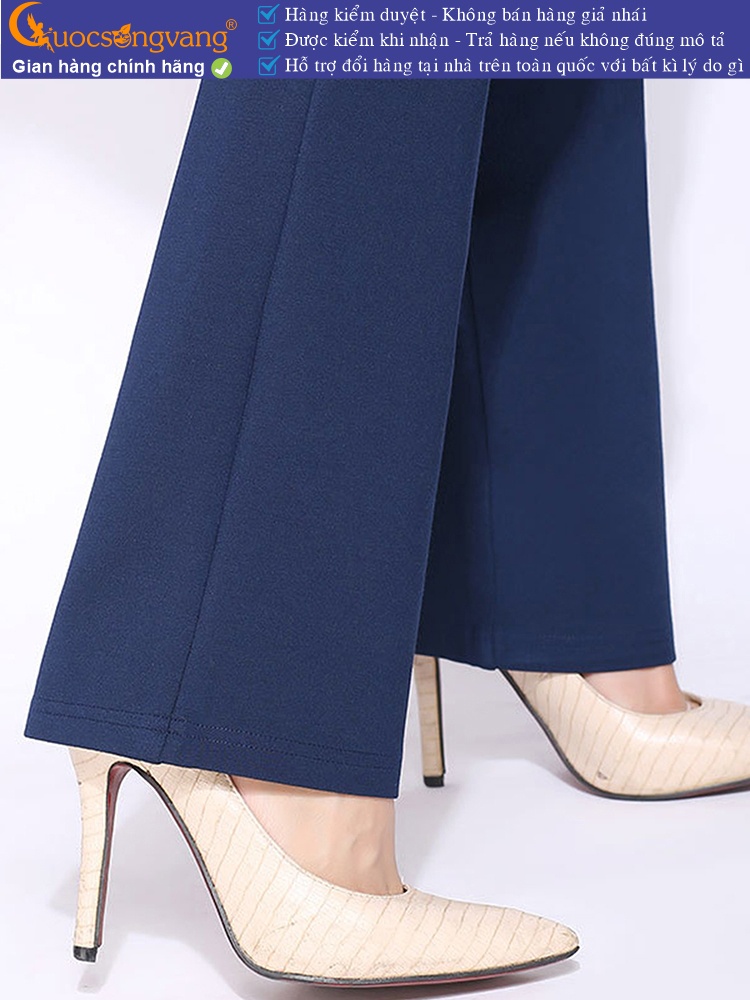 Quần nữ công sở ống loe treggings lưng cao lưng thun GLQ051