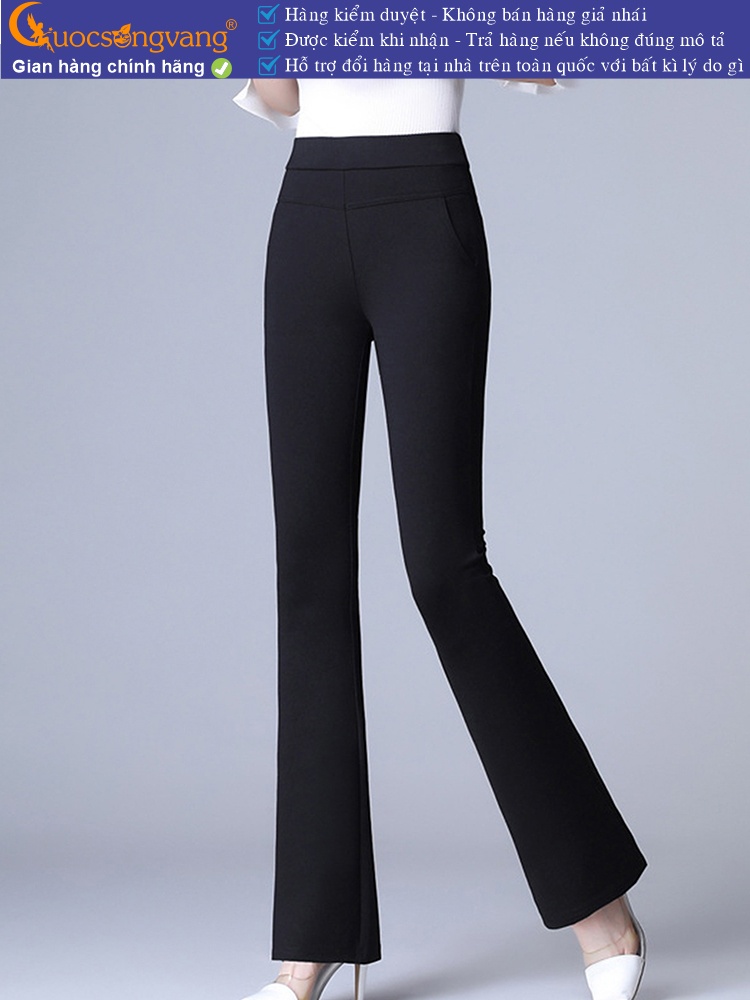 Quần nữ công sở ống loe treggings lưng cao lưng thun GLQ051