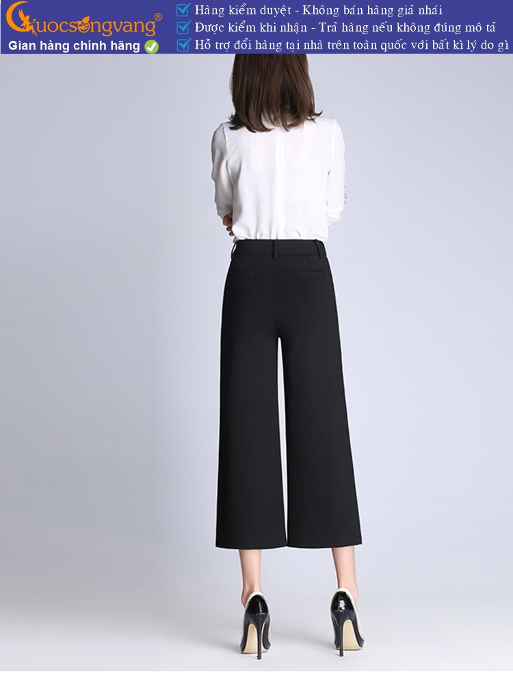 Quần nữ lưng cao ống lỡ ống rộng GLQ077