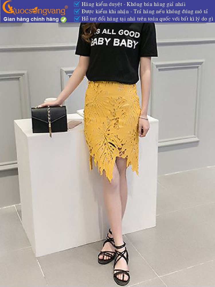 Chân váy ren họa tiết lá cây GLV018