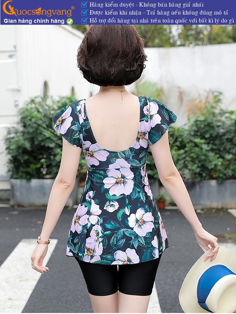 Đồ bơi trung niên big size liền quần đồ đi biển kín đáo GLSWIM113