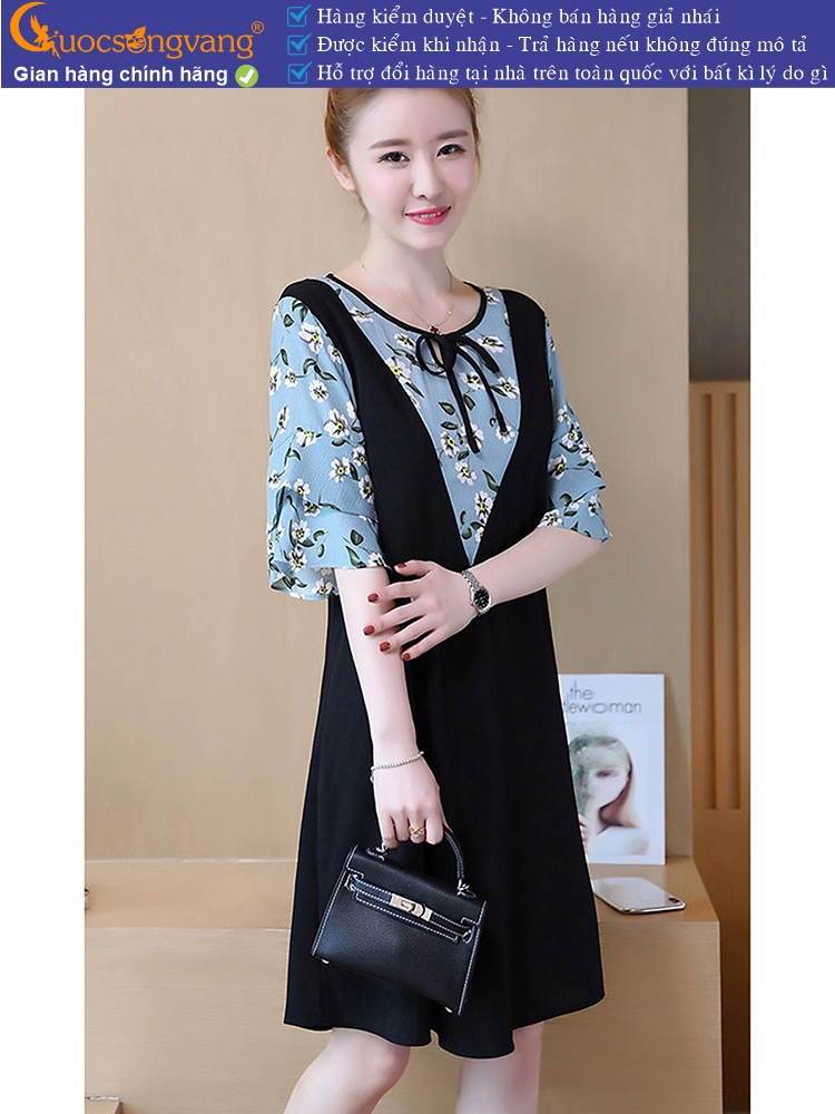 Váy đầm suông xòe tay lỡ cổ tròn big size GLV077