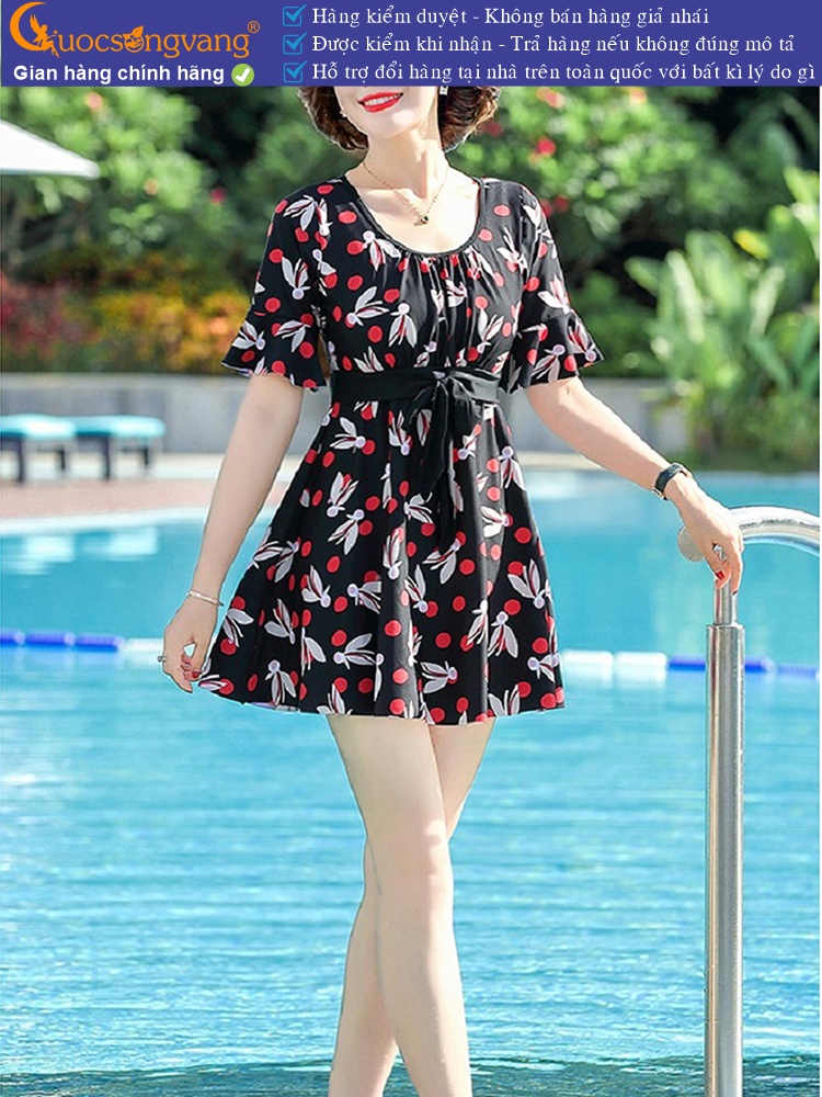 Bộ đồ bơi trung niên giấu bụng tay loe GLSWIM112