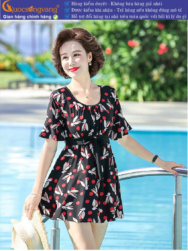 Bộ đồ bơi trung niên giấu bụng tay loe GLSWIM112