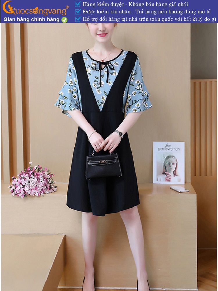 Váy đầm suông xòe tay lỡ cổ tròn big size GLV077