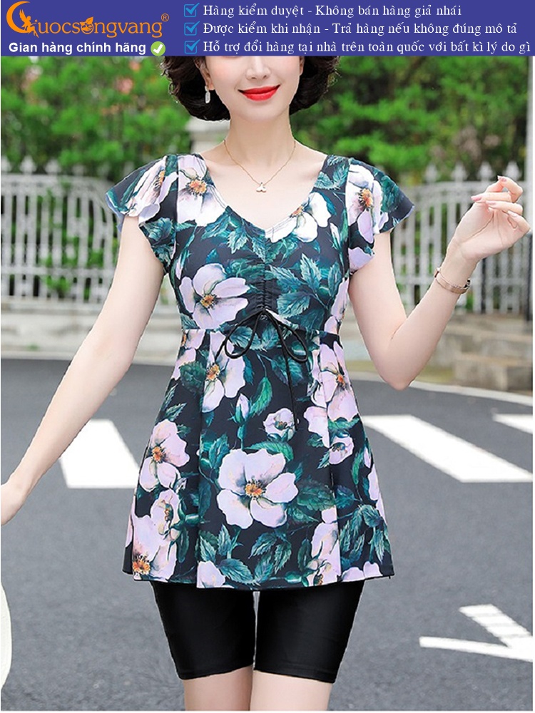 Đồ bơi trung niên big size liền quần đồ đi biển kín đáo GLSWIM113