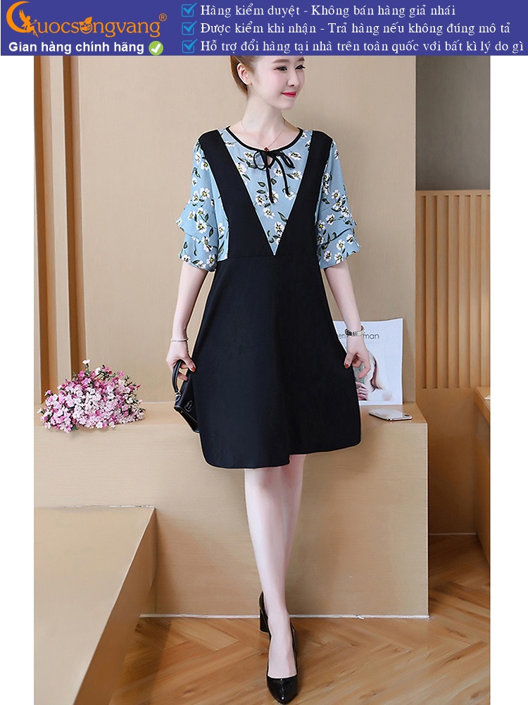 Váy đầm suông xòe tay lỡ cổ tròn big size GLV077