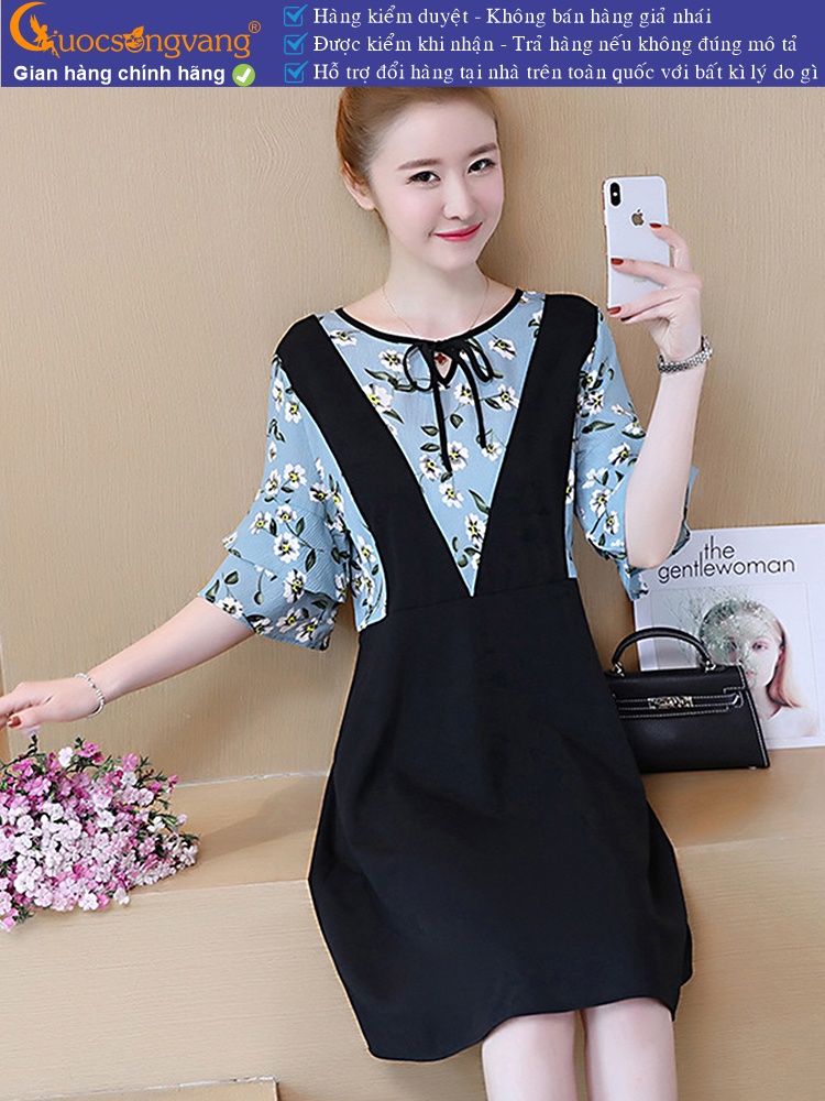 Váy đầm suông xòe tay lỡ cổ tròn big size GLV077