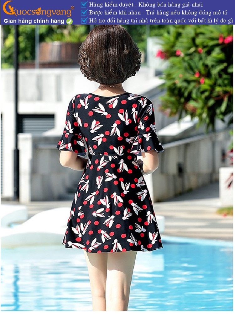 Bộ đồ bơi trung niên giấu bụng tay loe GLSWIM112