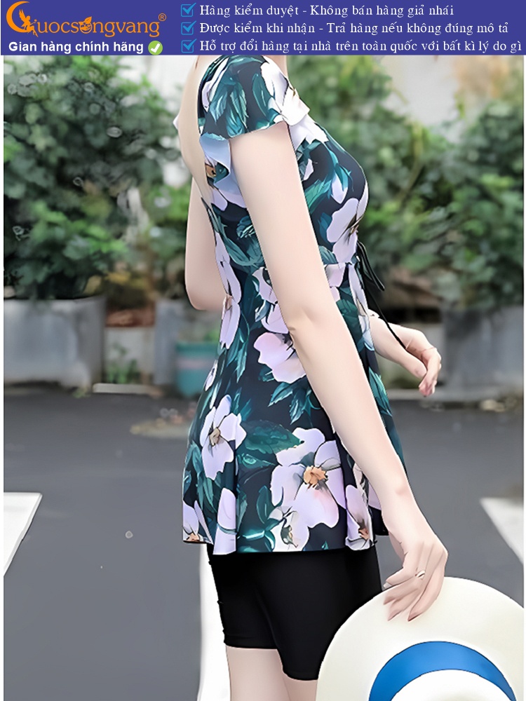 Đồ bơi trung niên big size liền quần đồ đi biển kín đáo GLSWIM113