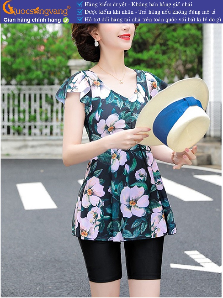 Đồ bơi trung niên big size liền quần đồ đi biển kín đáo GLSWIM113