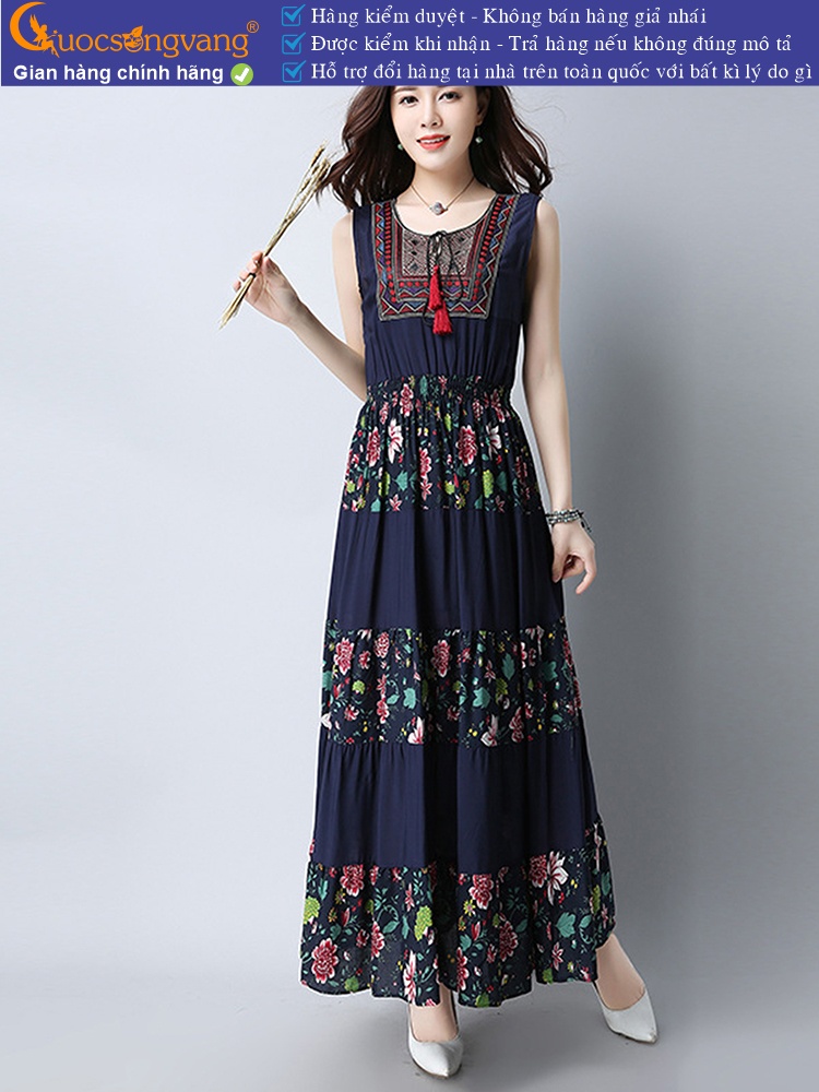 Váy đầm dài maxi kiểu bohemian GLV140