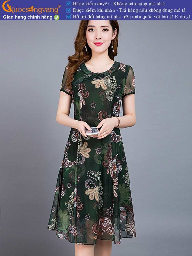 Váy đầm suông cổ tròn ngắn tay GLV121