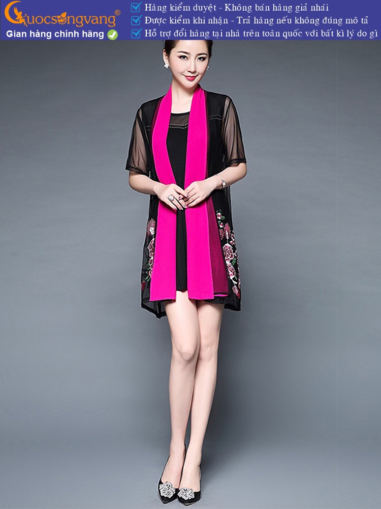 Váy đầm big size quý phái váy đầm suông kèm áo choàng GLV124