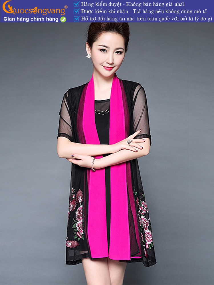 Váy đầm big size quý phái váy đầm suông kèm áo choàng GLV124