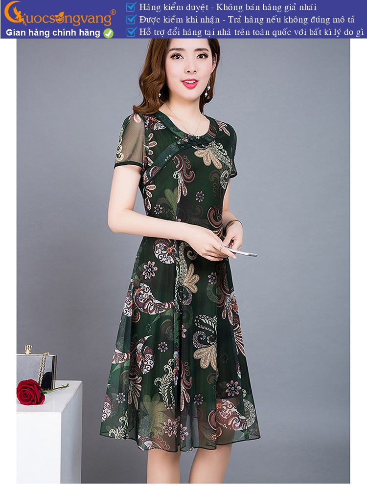 Váy đầm suông cổ tròn ngắn tay GLV121
