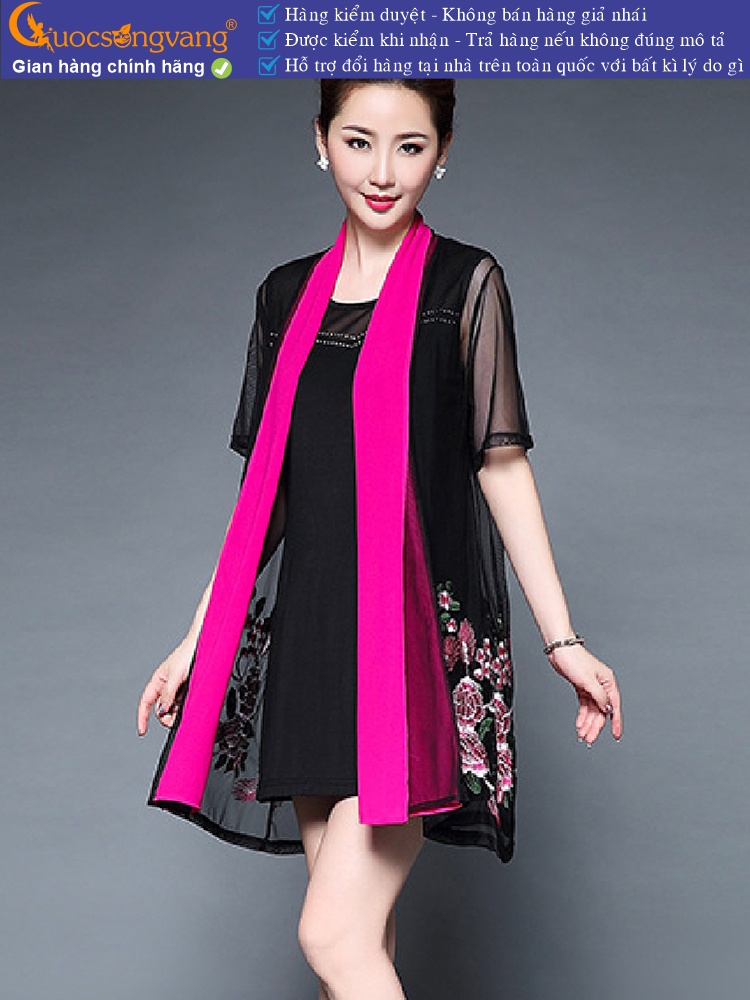 Váy đầm big size quý phái váy đầm suông kèm áo choàng GLV124