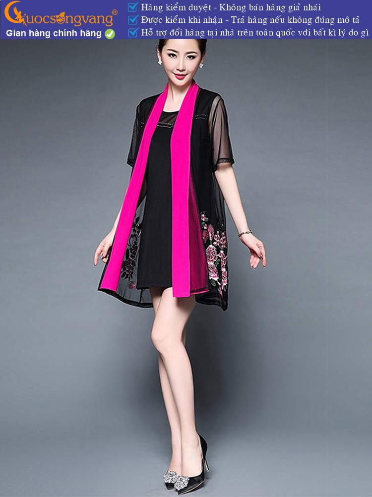 Váy đầm big size quý phái váy đầm suông kèm áo choàng GLV124
