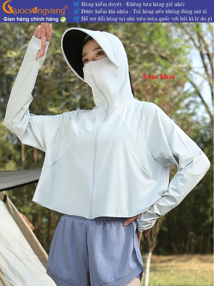 Áo chống nắng nữ chống UV liền nón và khẩu trang GLA332