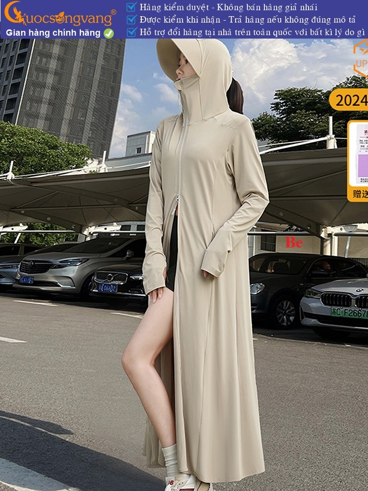 Váy chống nắng nữ dài chống UV liền nón và khẩu trang GLSET046