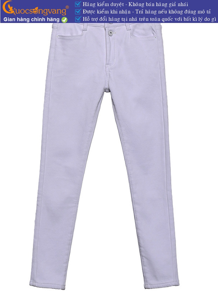 Quần jean nữ trắng gốc cotton tự nhiên co giãn GLQ116