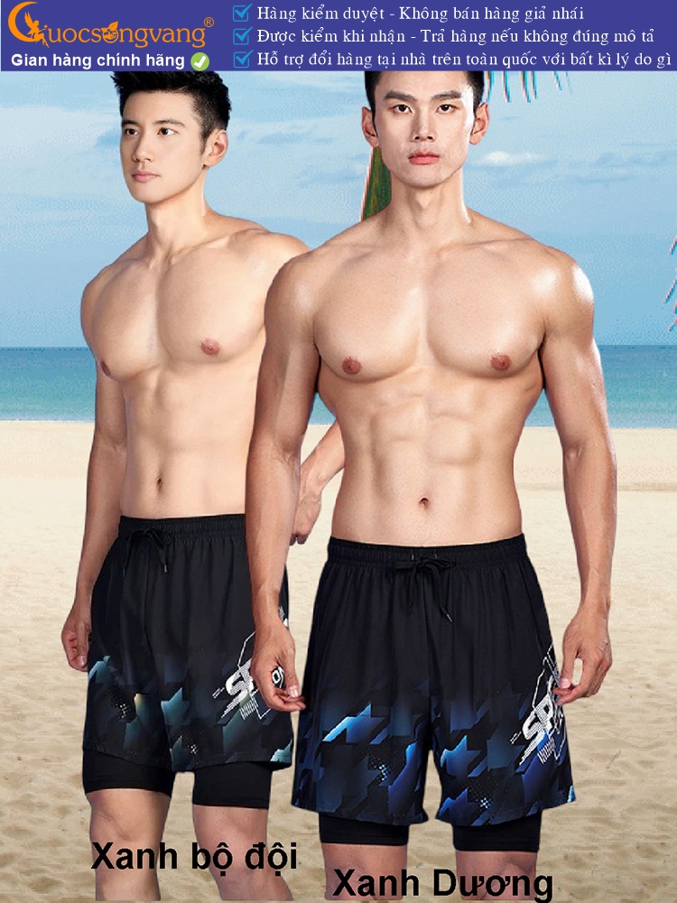 Quần thể thao bơi lội nam hai lớp nhanh khô GLSWIM114