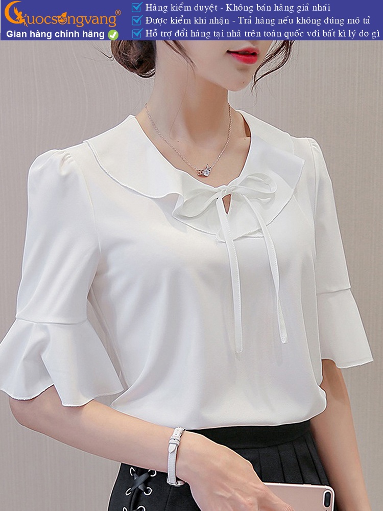 Áo sơ mi nữ tay loe cổ bèo GLA165