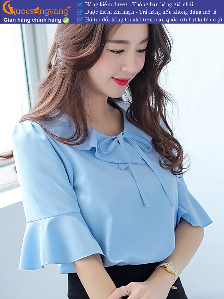 Áo sơ mi nữ tay loe cổ bèo GLA165