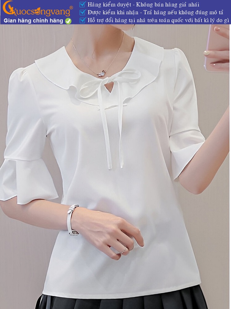Áo sơ mi nữ tay loe cổ bèo GLA165