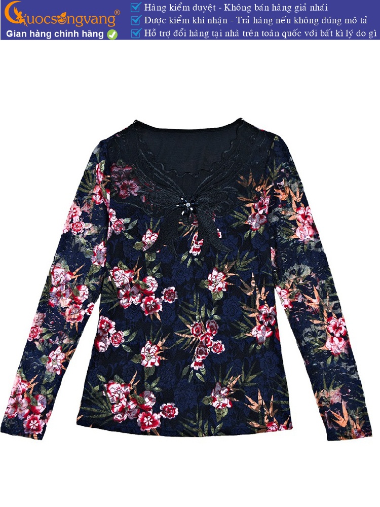 Áo thun nữ dài tay thêu ren big size GLA194
