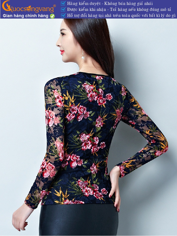 Áo thun nữ dài tay thêu ren big size GLA194