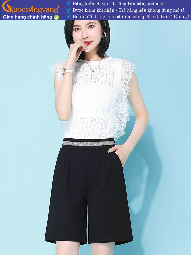 Quần short nữ lưng cao lưng thun túi sâu GLQ152