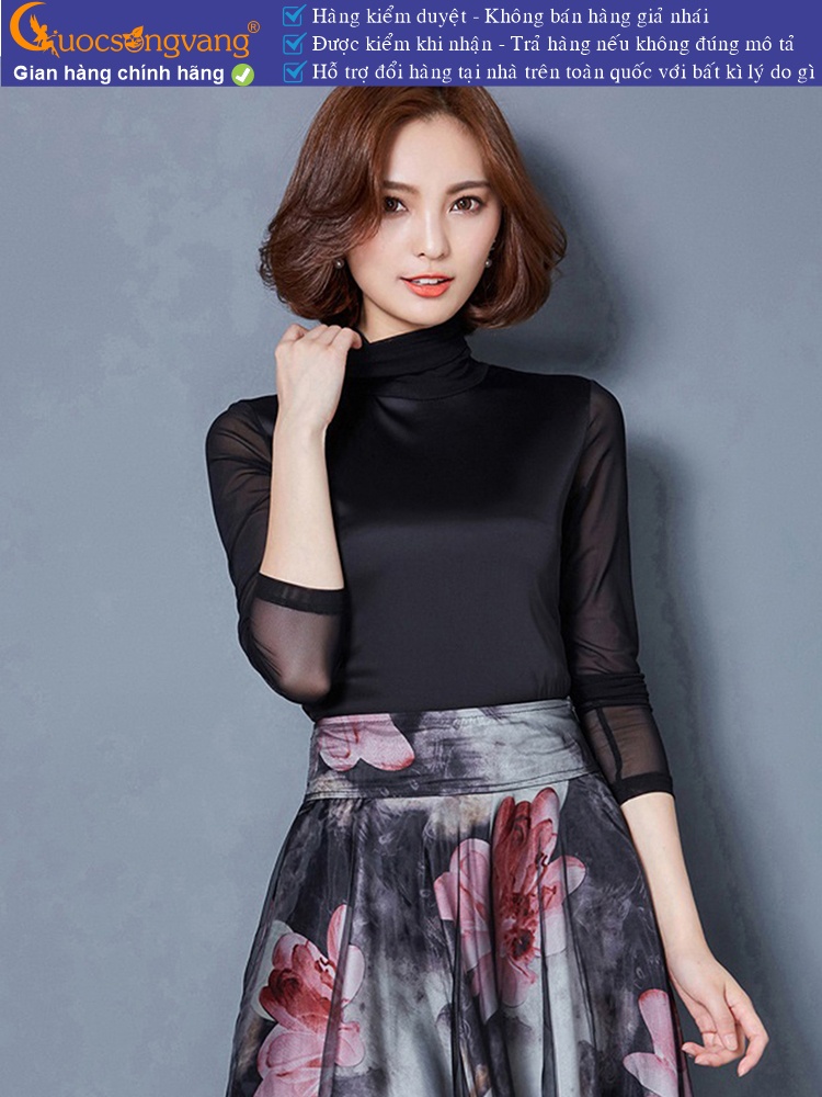 Áo thun nữ dài tay cổ lọ dáng ôm GLA249