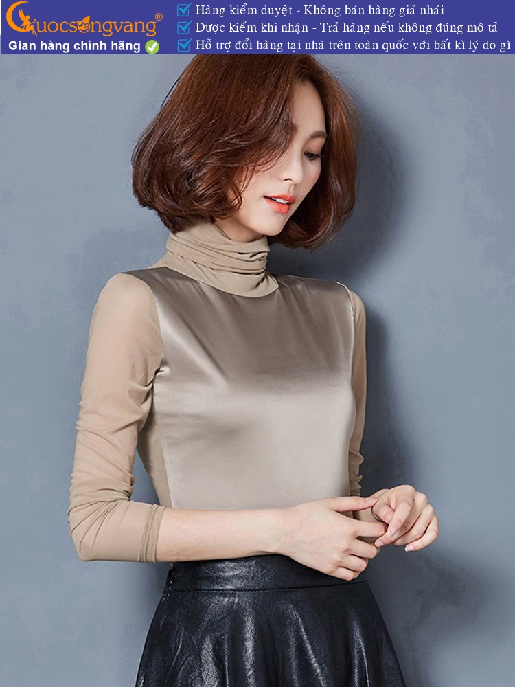 Áo thun nữ dài tay cổ lọ dáng ôm GLA249
