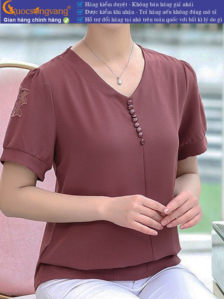 Áo kiểu trung niên big size cổ tim  GLA259