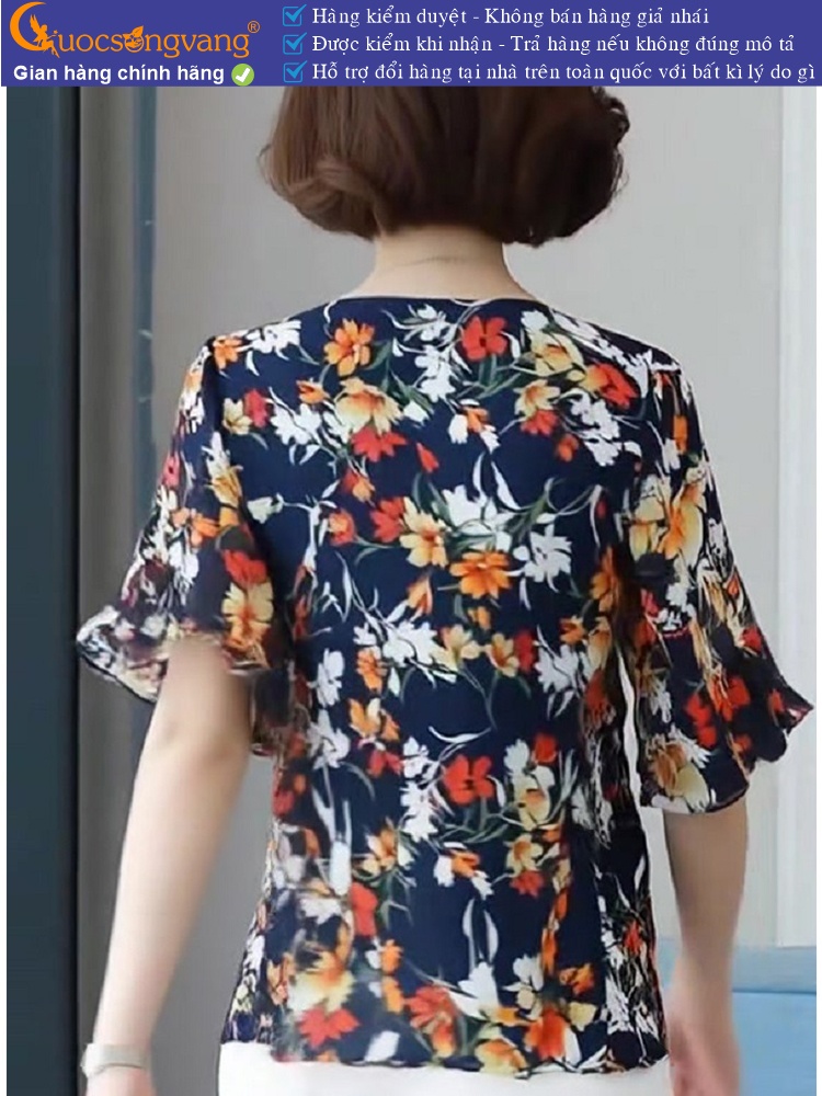 Áo nữ tay loe chiffon cổ tim dáng suông GLA265