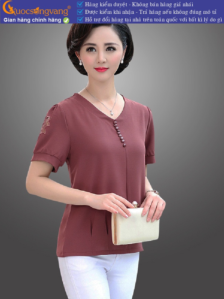Áo kiểu trung niên big size cổ tim  GLA259