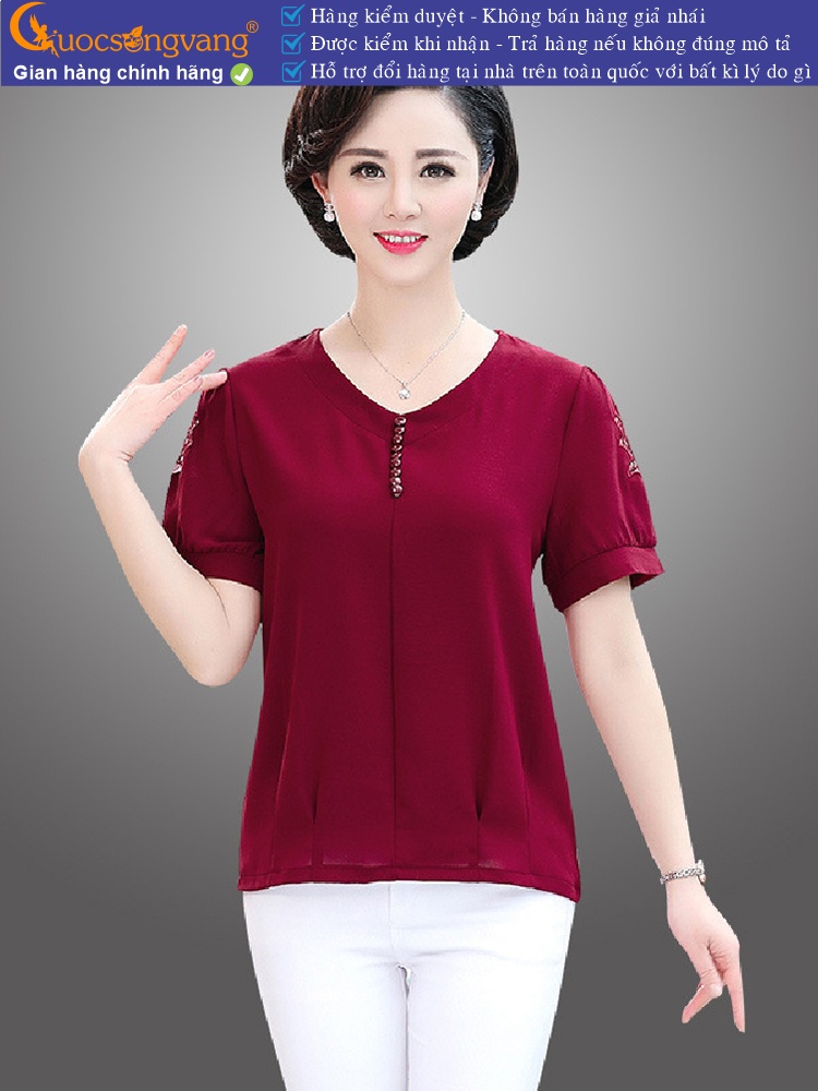 Áo kiểu trung niên big size cổ tim  GLA259