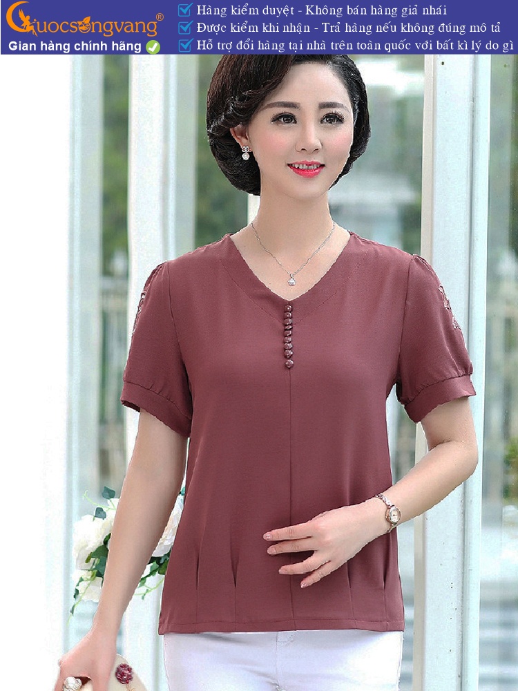 Áo kiểu trung niên big size cổ tim  GLA259