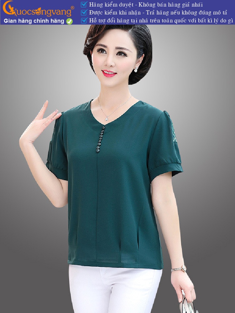 Áo kiểu trung niên big size cổ tim  GLA259