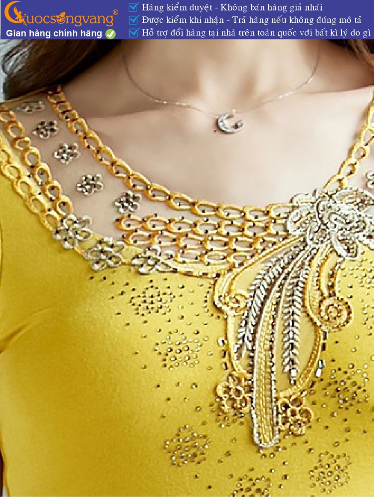Áo thun nữ đính đá big size ngắn tay GLA269