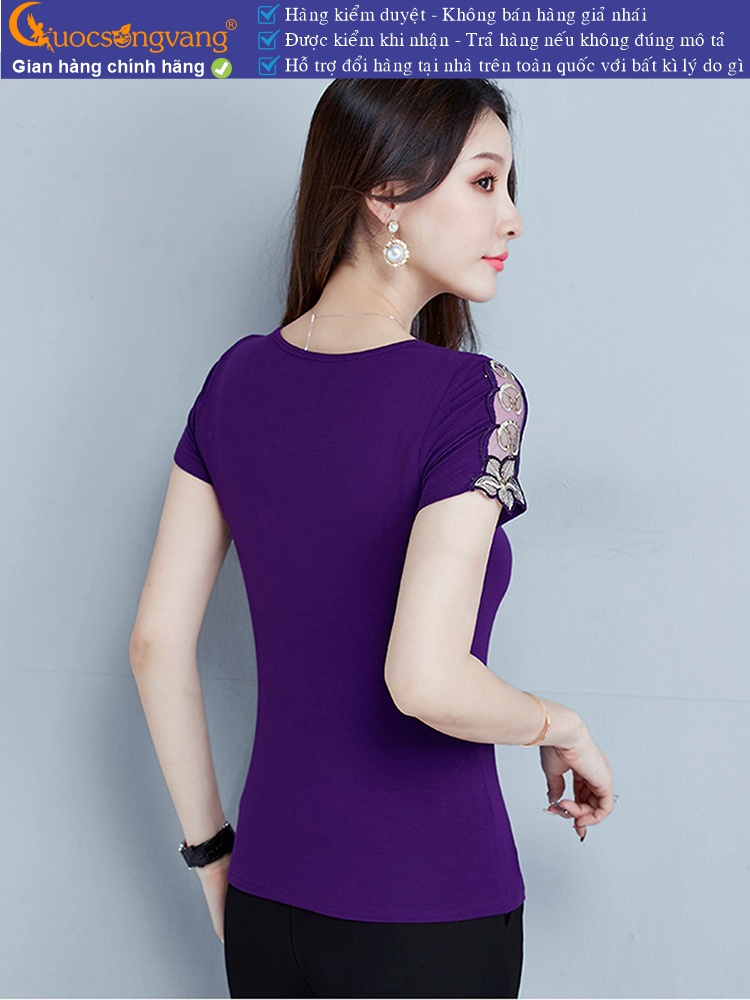Áo thun nữ đính đá big size ngắn tay GLA269