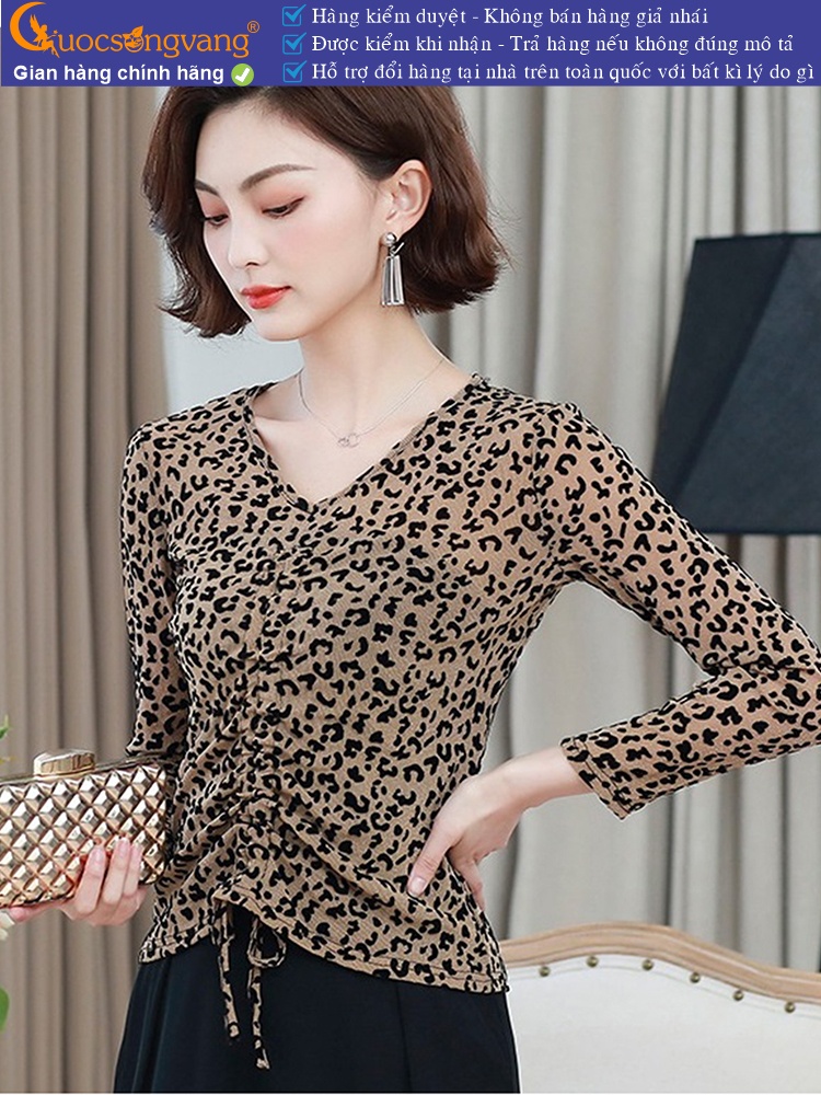 Áo thun nữ lưới dệt họa tiết co giãn 4 chiều GLA301