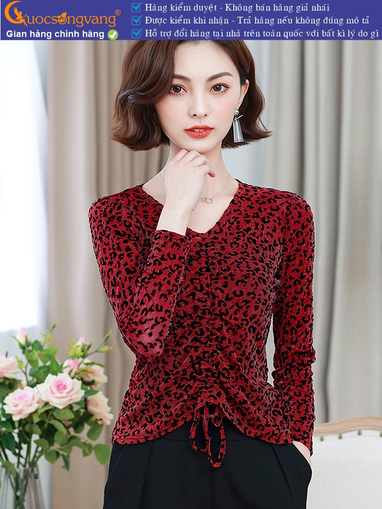 Áo thun nữ lưới dệt họa tiết co giãn 4 chiều GLA301