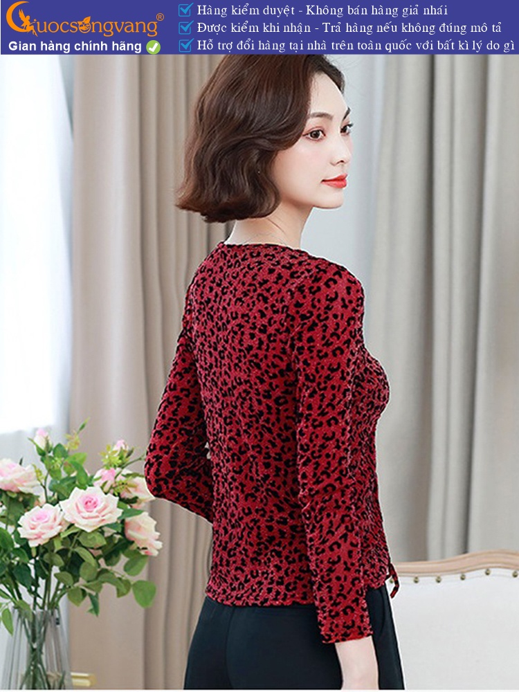 Áo thun nữ lưới dệt họa tiết co giãn 4 chiều GLA301