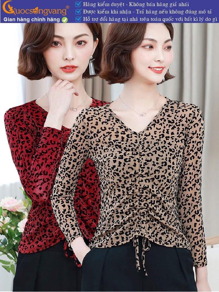 Áo thun nữ lưới dệt họa tiết co giãn 4 chiều GLA301